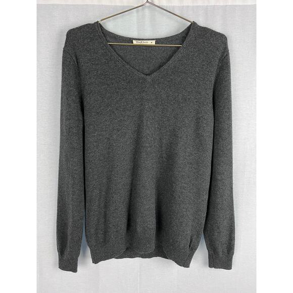 Woolovers Sweater Mens Cashwool V-Neck Pullover Gray Classic Old Money Heritage - Picture 1 of 5